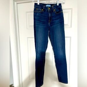 7 For All Mankind Blue Skinny Jeans with Stretch